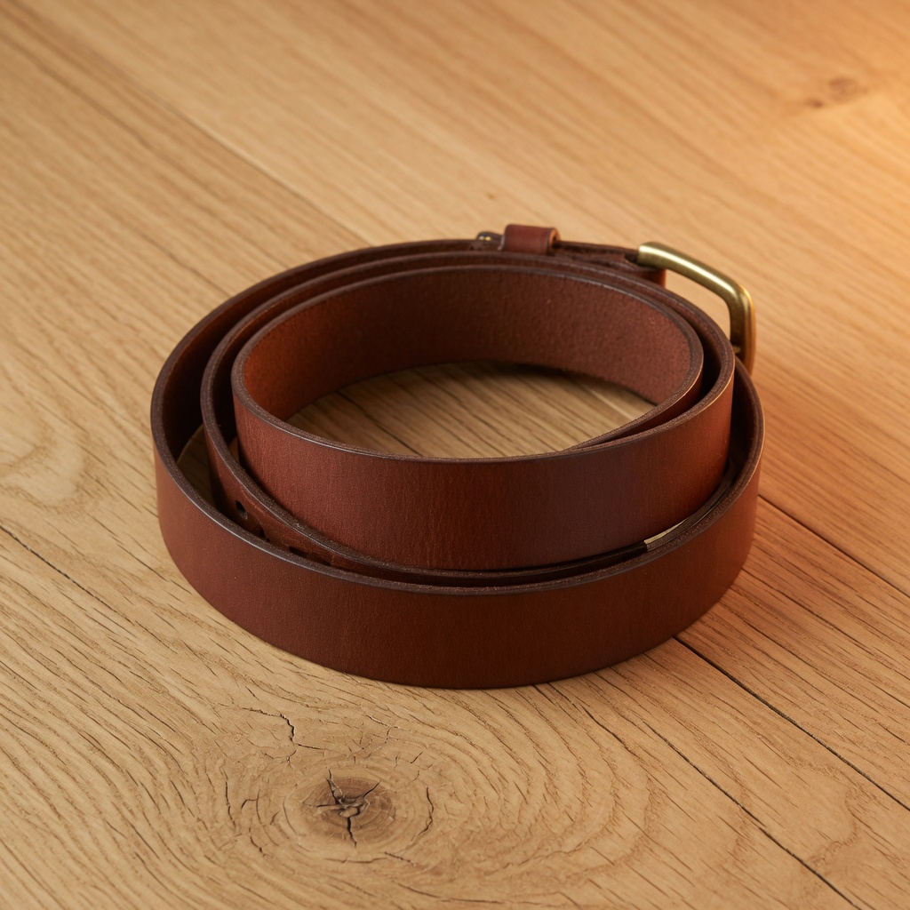 Chestnut leather belt